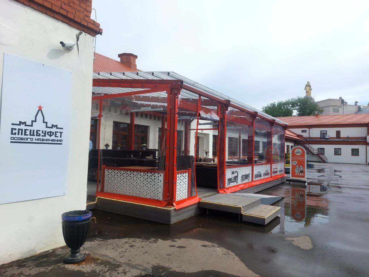 ПВХ шторы для летней террасы кафе в Сухиничах